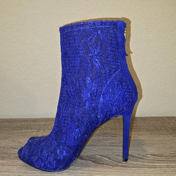 GUESS Arya Cobalt Mid Calf Lace Booties Size 7M NWOB - Picture 7 of 11